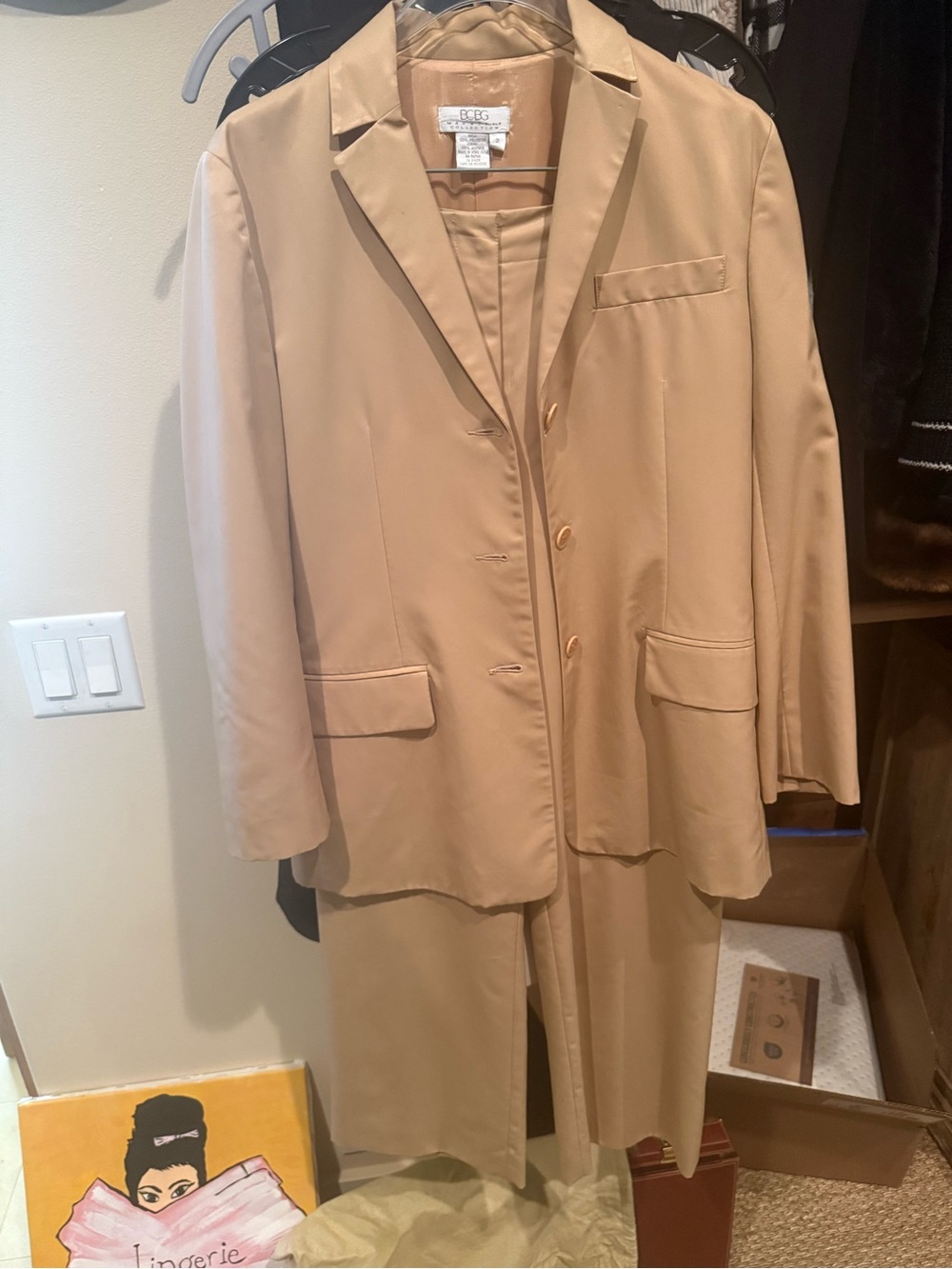 BCBG Women's Tan Blazer and Pant Set